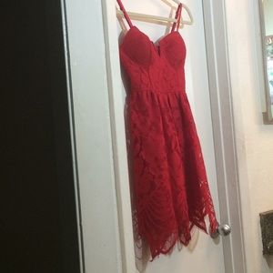 💄 Material Girl Red lace dress👠